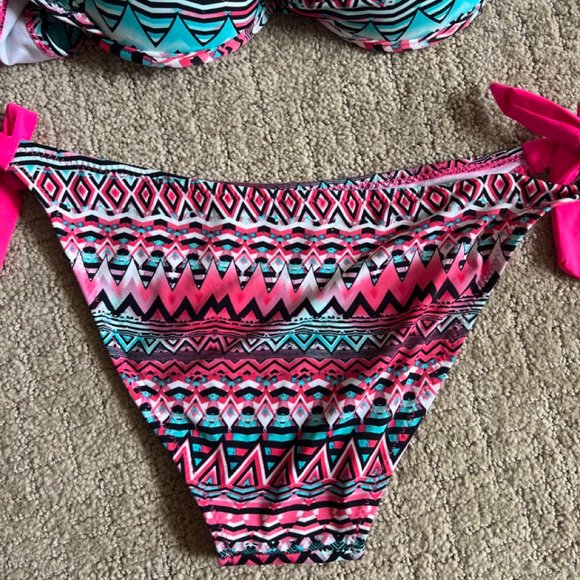 EONAR Womens Removable Padded Push Up Bikini Set Tie Side Swimsuit, Large - Picture 6 of 11